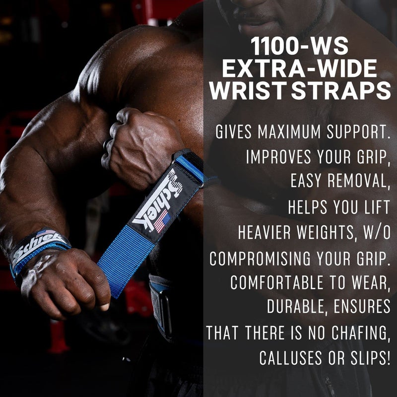 Schiek Sports Model 1100-WS Ultimate Wrist Supports - Blue - Image 5